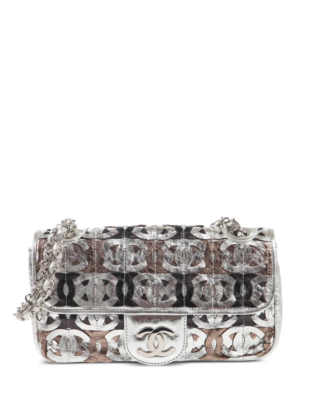 Chanel Pre Owned Classic Flap Metallic Shoulder Bag — Same as shown — Size One Size — Front View