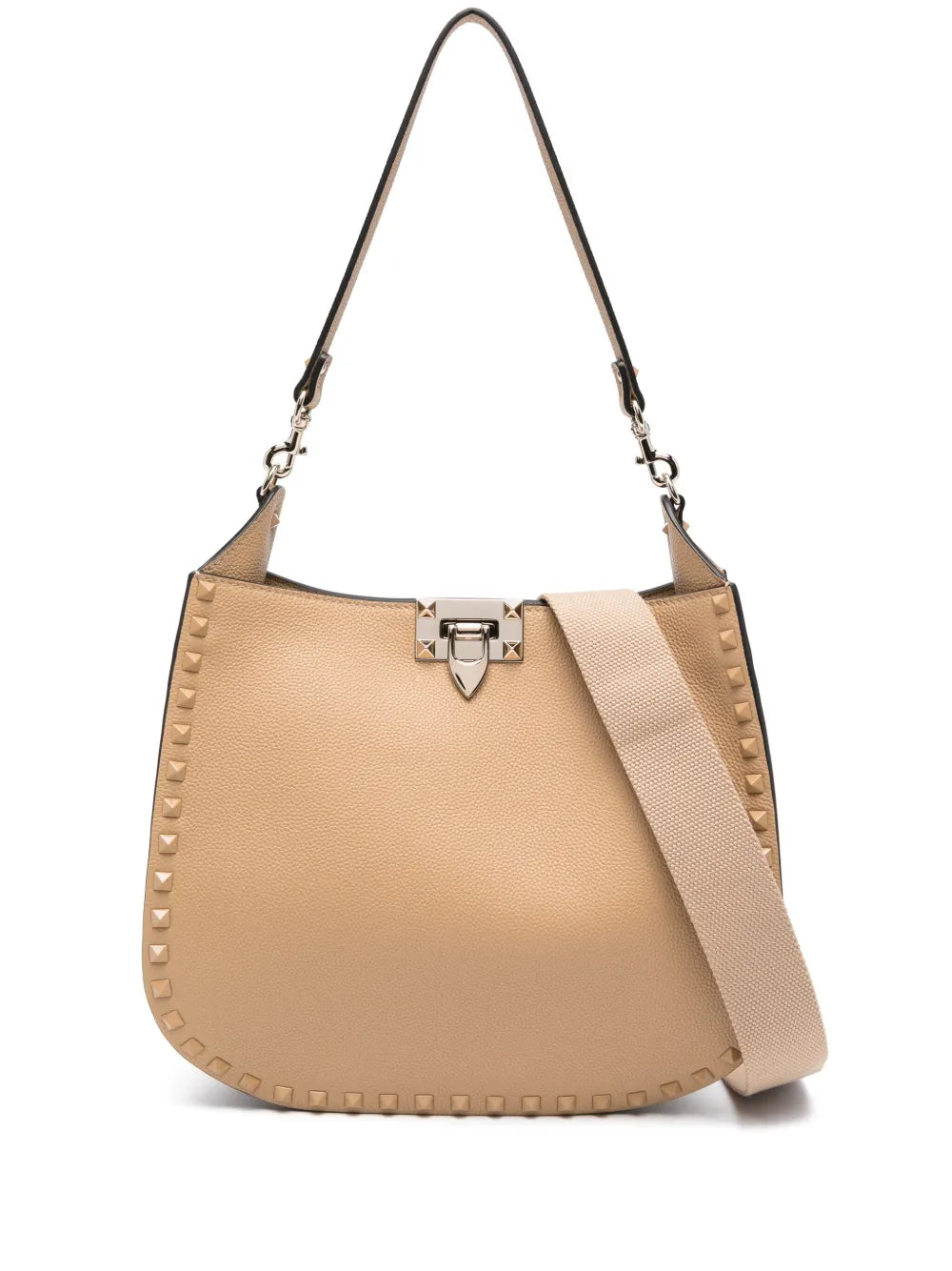 Valentino Garavani Rockstud Embellished Leather Shoulder Bag — Same as shown — Size One Size — Front View
