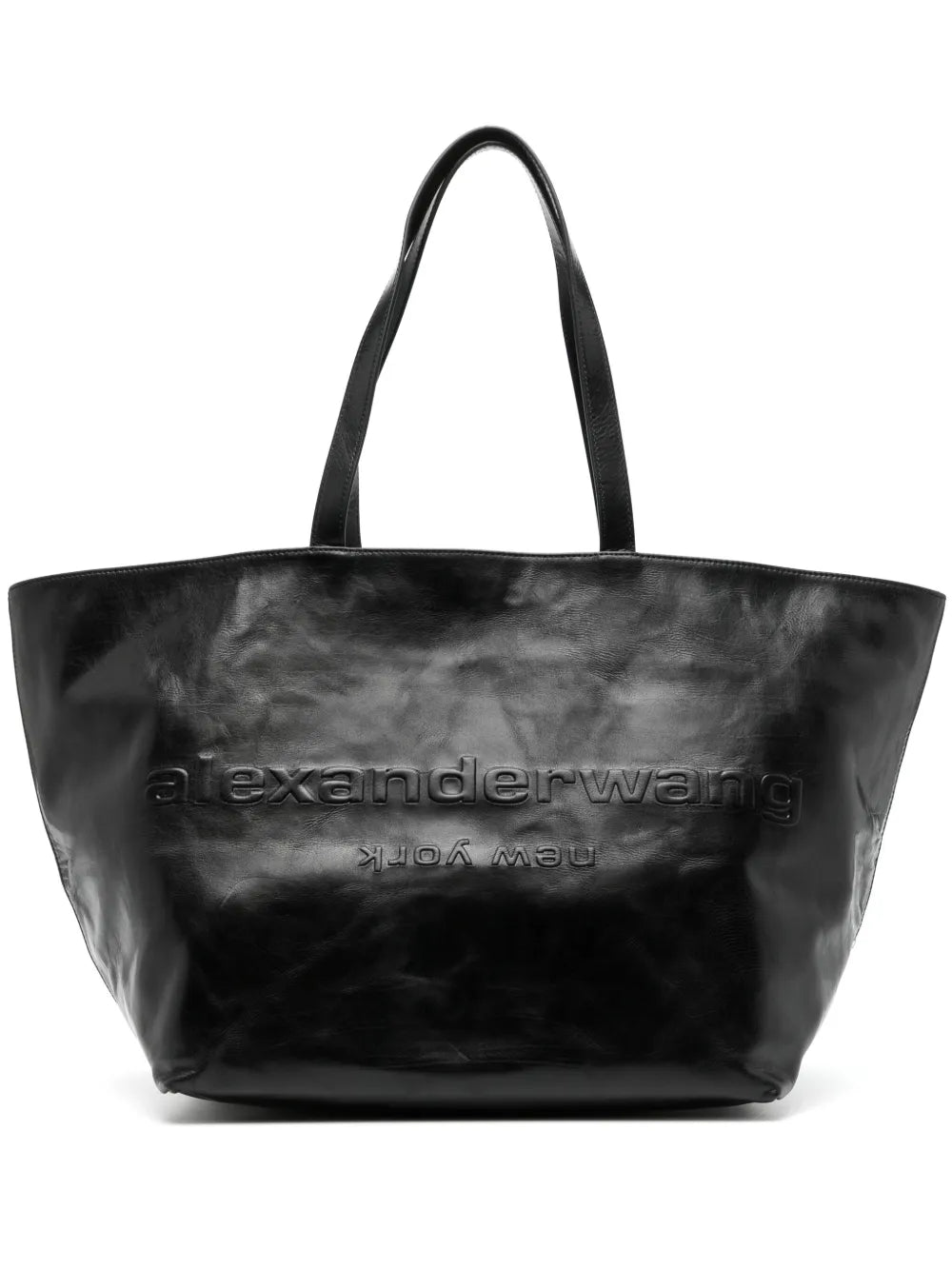 Alexander Wang Punch Logo Embossed Leather Tote Bag — Same as shown — Size One Size — Front View