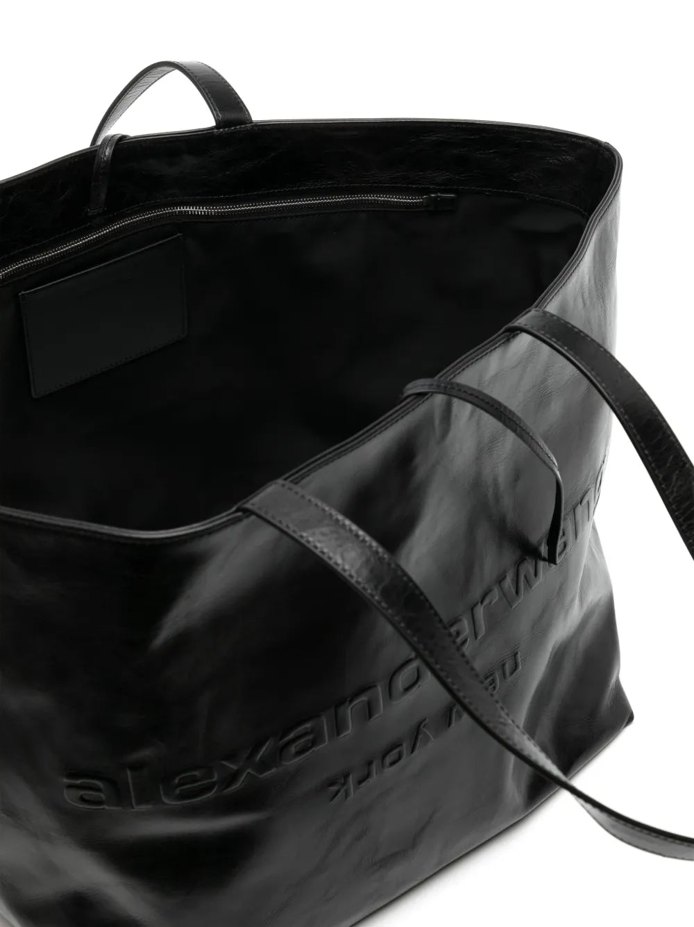 Alexander Wang Punch Logo Embossed Leather Tote Bag — Same as shown — Size One Size — Detail View