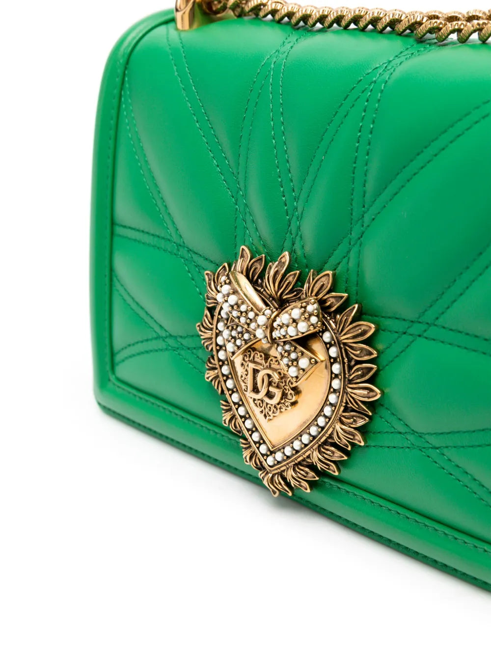 Dolce Gabbana Medium Devotion Quilted Shoulder Bag — Same as shown — Size One Size — Top View