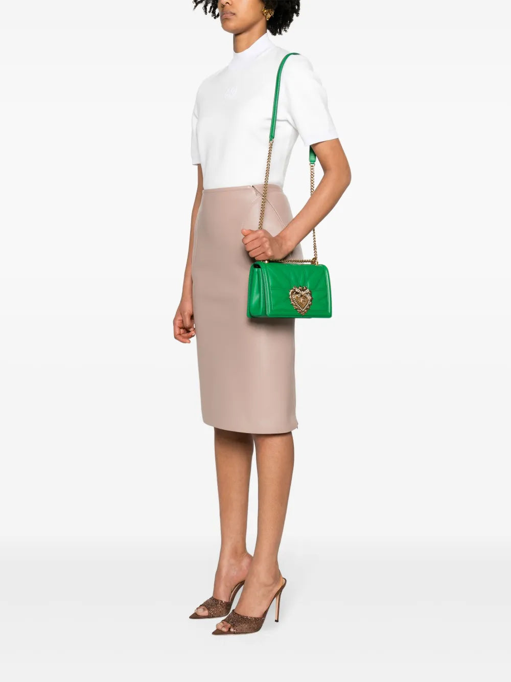 Dolce Gabbana Medium Devotion Quilted Shoulder Bag — Same as shown — Size One Size — Side View