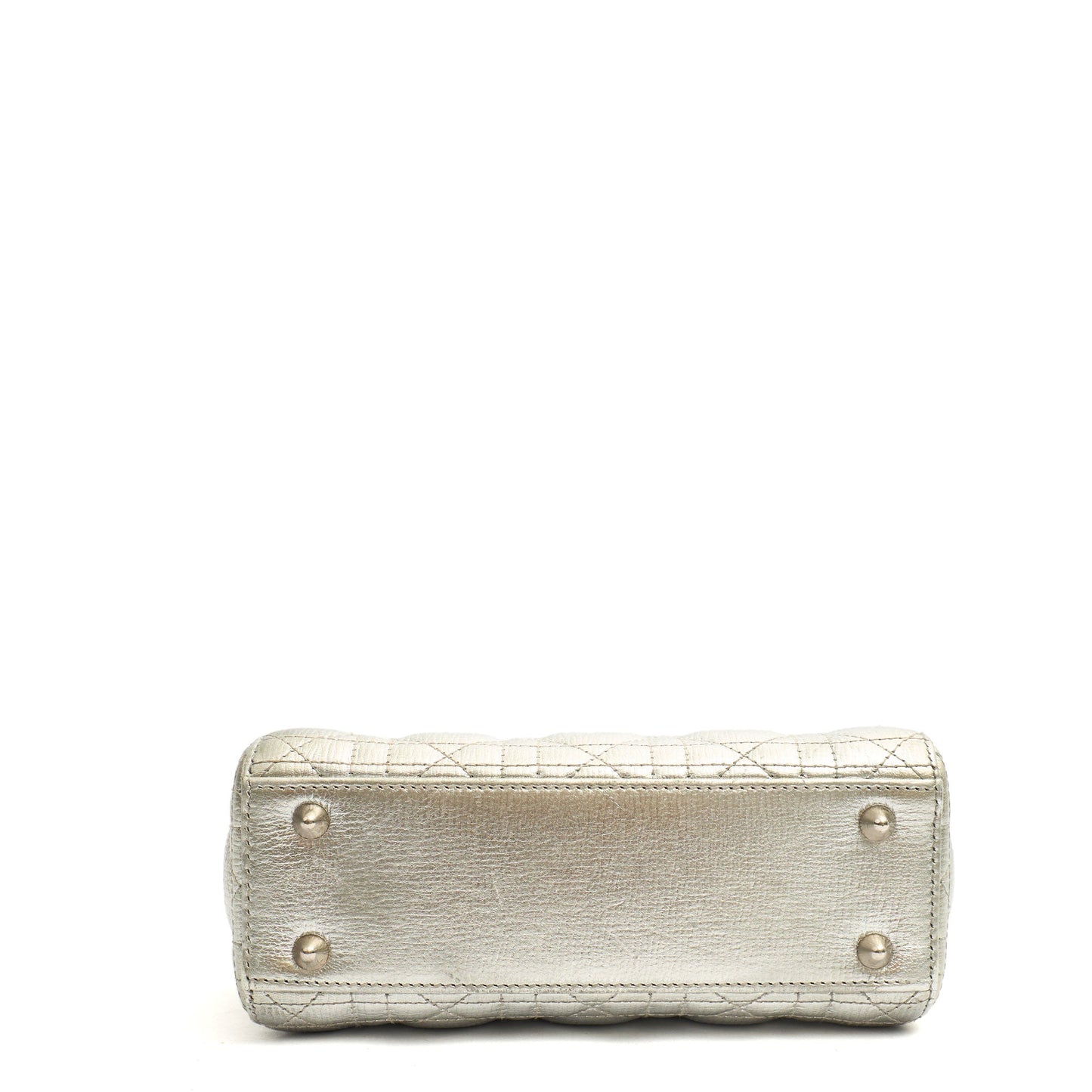 Christian Dior Tote Lady Dior - Medium in Metallic, Cannage Quilted Lambskin — Lifestyle View