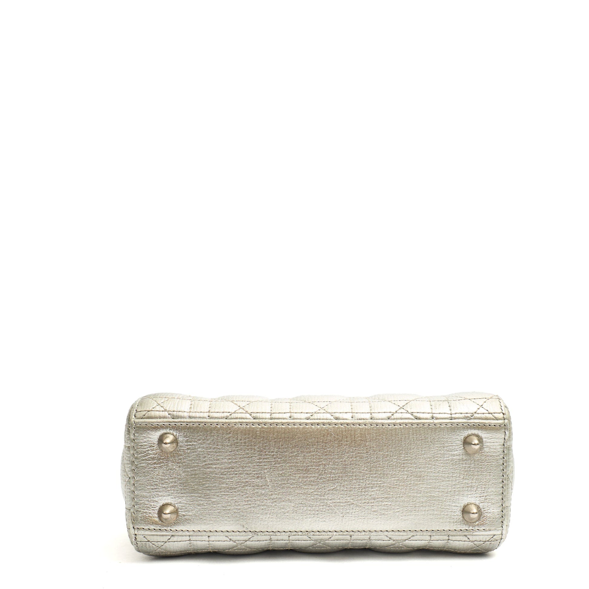 Christian Dior Tote Lady Dior - Medium in Metallic, Cannage Quilted Lambskin — Lifestyle View