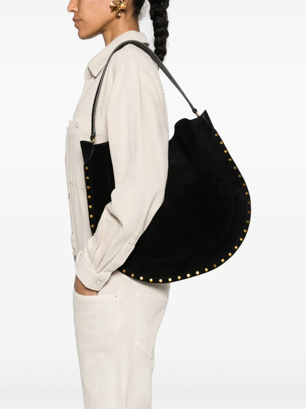 Isabel Marant Oskan Soft Hobo Bag — Same as shown — Size One Size — Side View