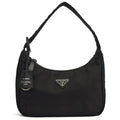 Prada Shoulder Bag Re-Edition 2000 Terry Mini Bag in Black, Nylon — Front View