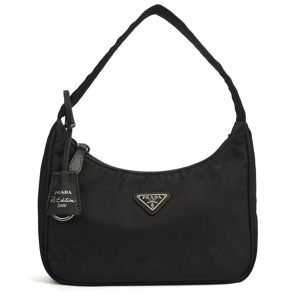 Prada Shoulder Bag Re-Edition 2000 Terry Mini Bag in Black, Nylon — Alternate View 7