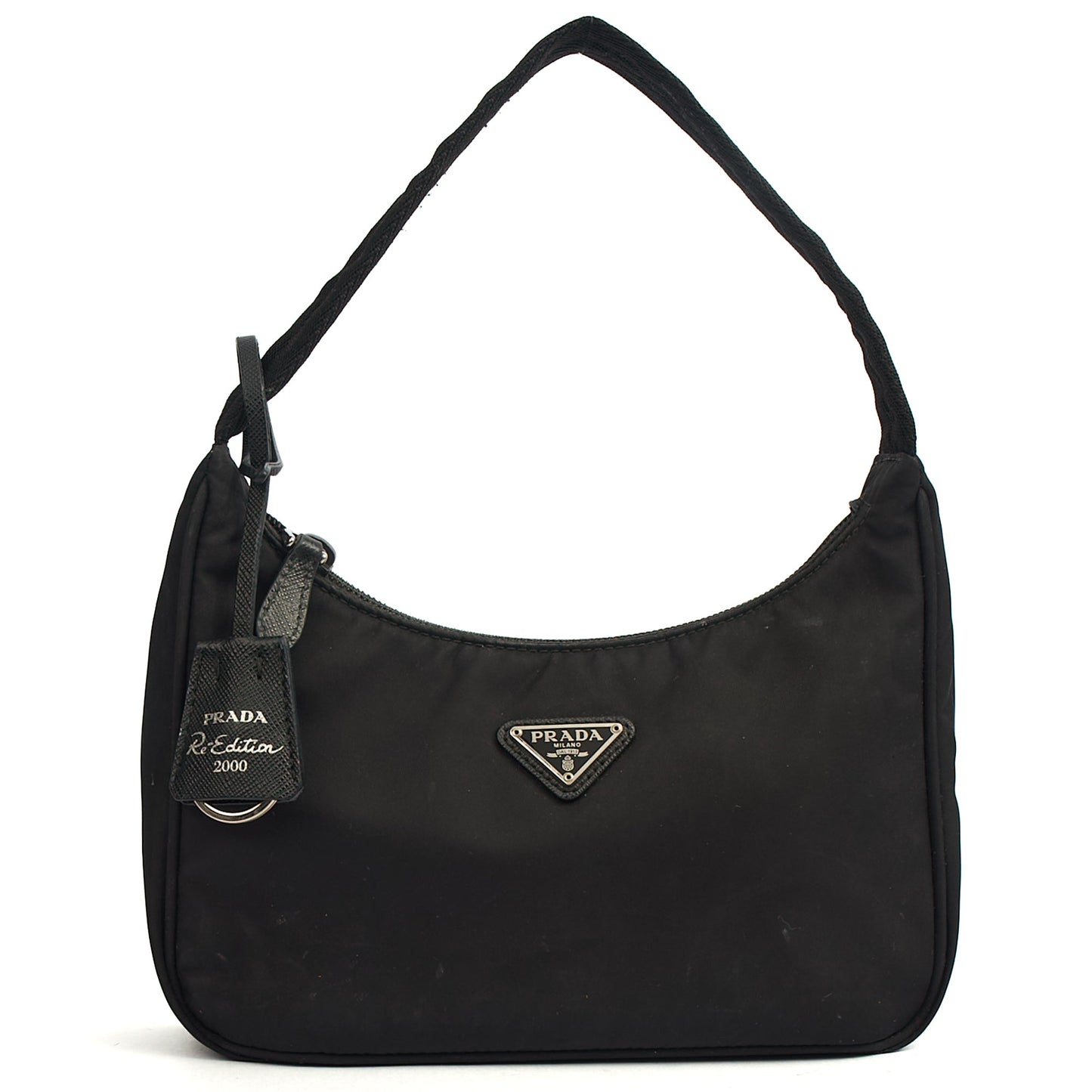 Prada Shoulder Bag Re-Edition 2000 Terry Mini Bag in Black, Nylon — Alternate View 13