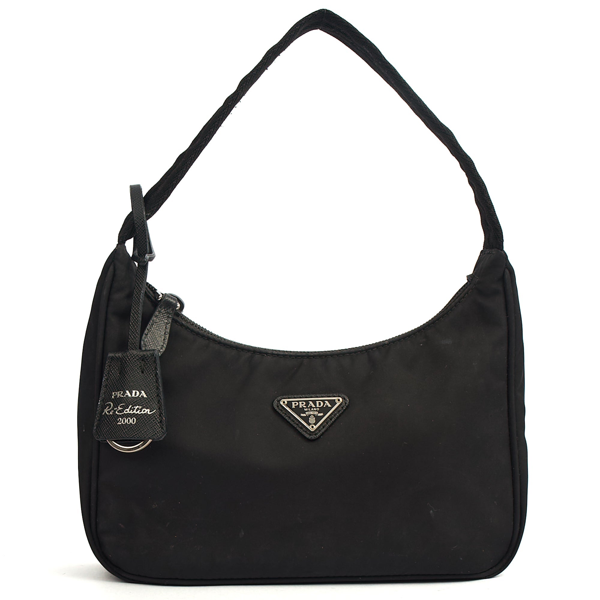 Prada Shoulder Bag Re-Edition 2000 Terry Mini Bag in Black, Nylon — Alternate View 13