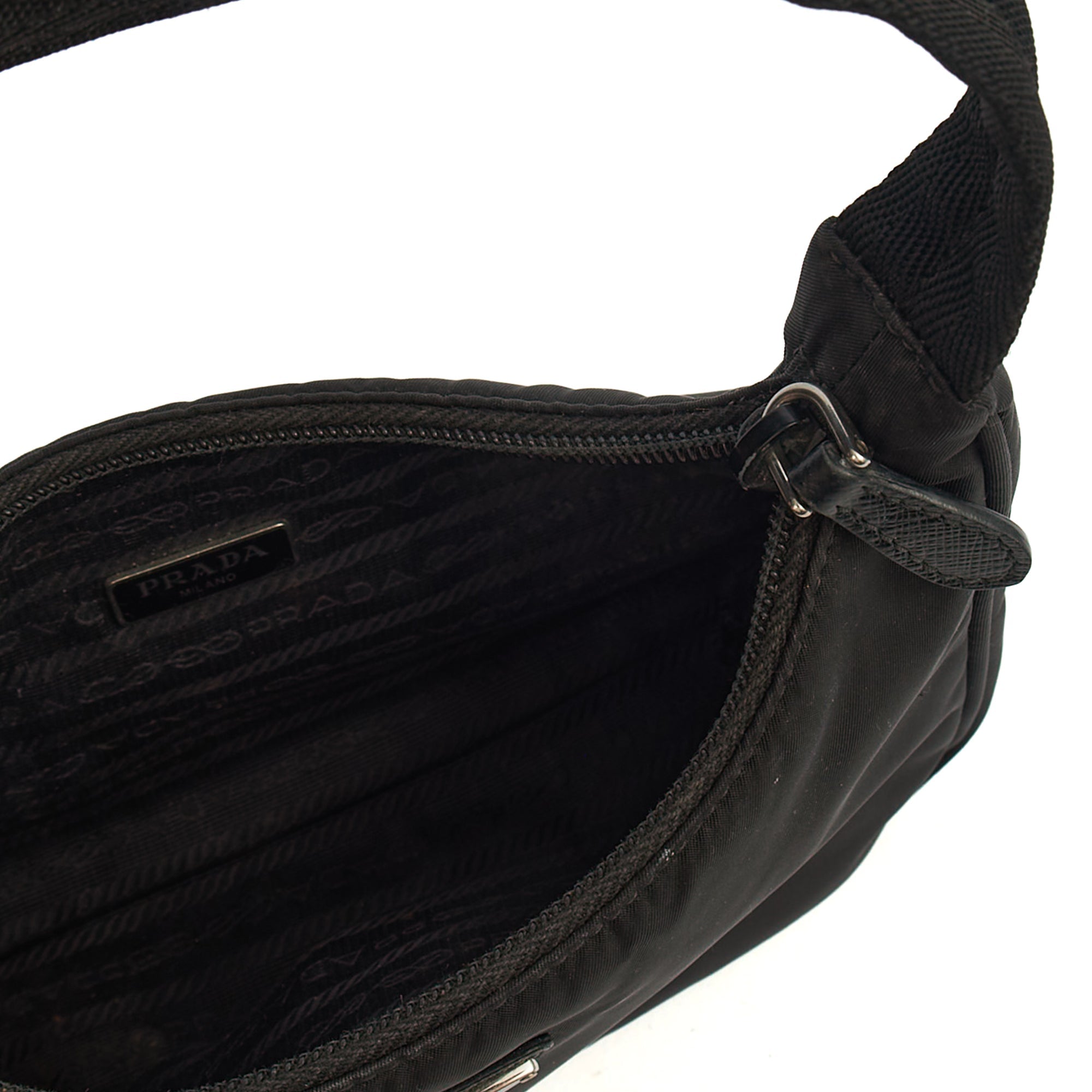Prada Shoulder Bag Re-Edition 2000 Terry Mini Bag in Black, Nylon — Alternate View 11