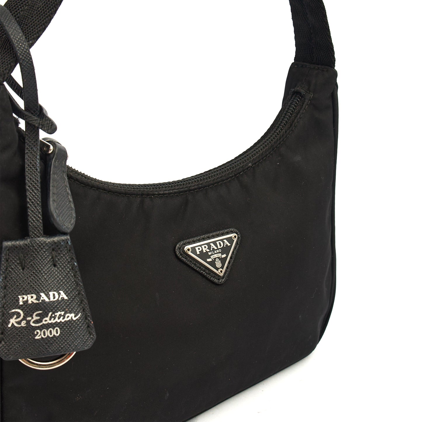 Prada Shoulder Bag Re-Edition 2000 Terry Mini Bag in Black, Nylon — Alternate View 18