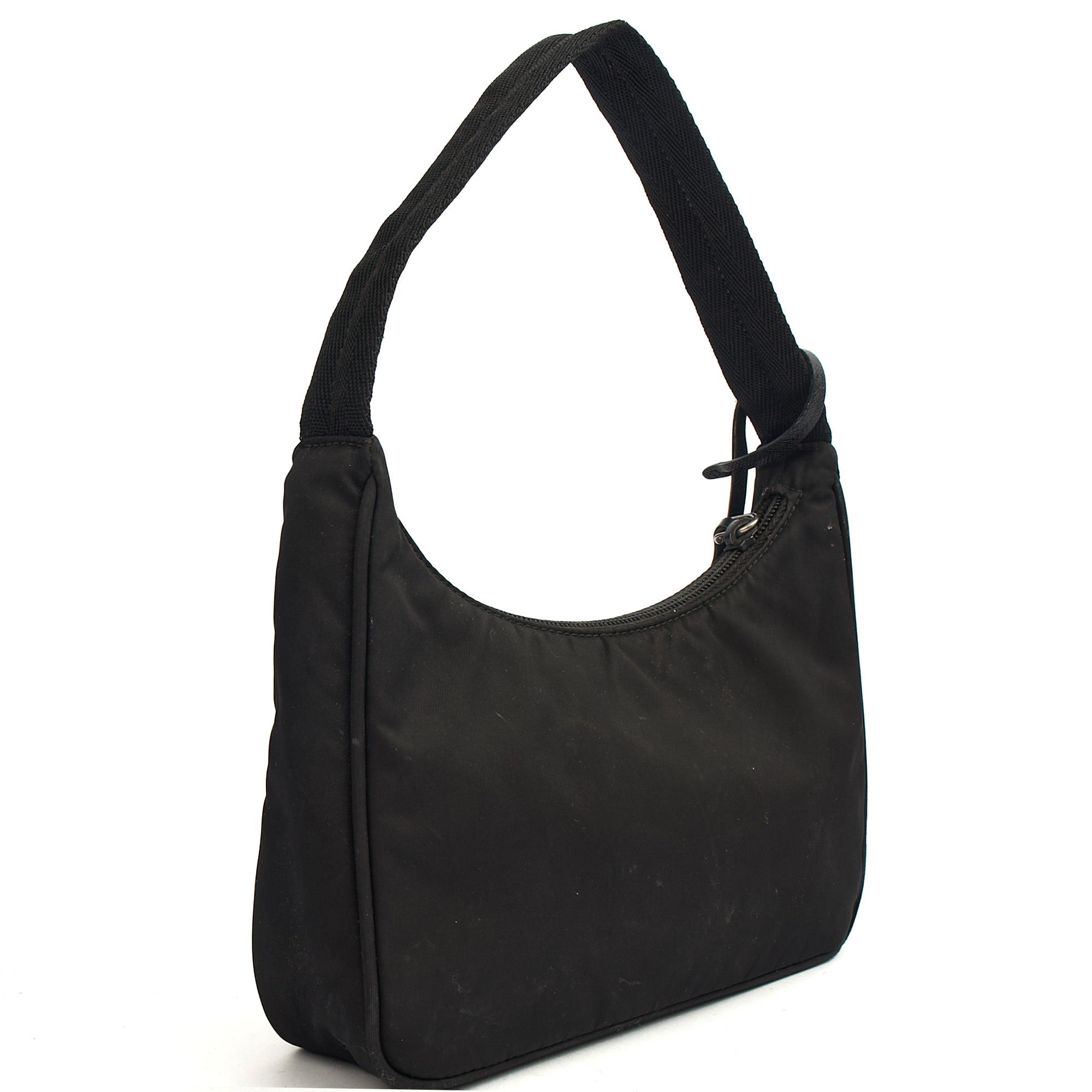 Prada Shoulder Bag Re-Edition 2000 Terry Mini Bag in Black, Nylon — Alternate View 8