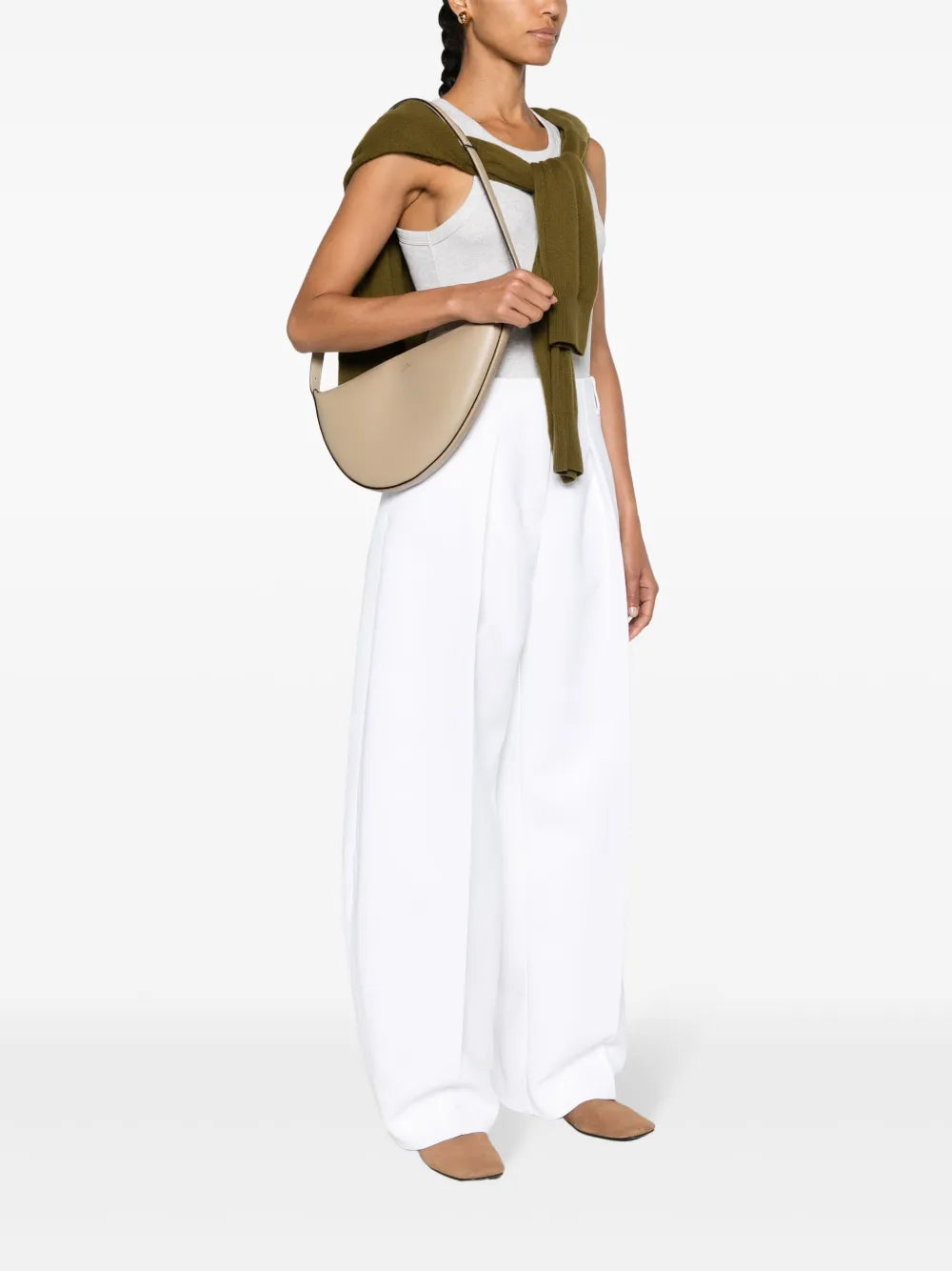 Toteme Scooped Sling Leather Shoulder Bag — Same as shown — Size One Size — Side View