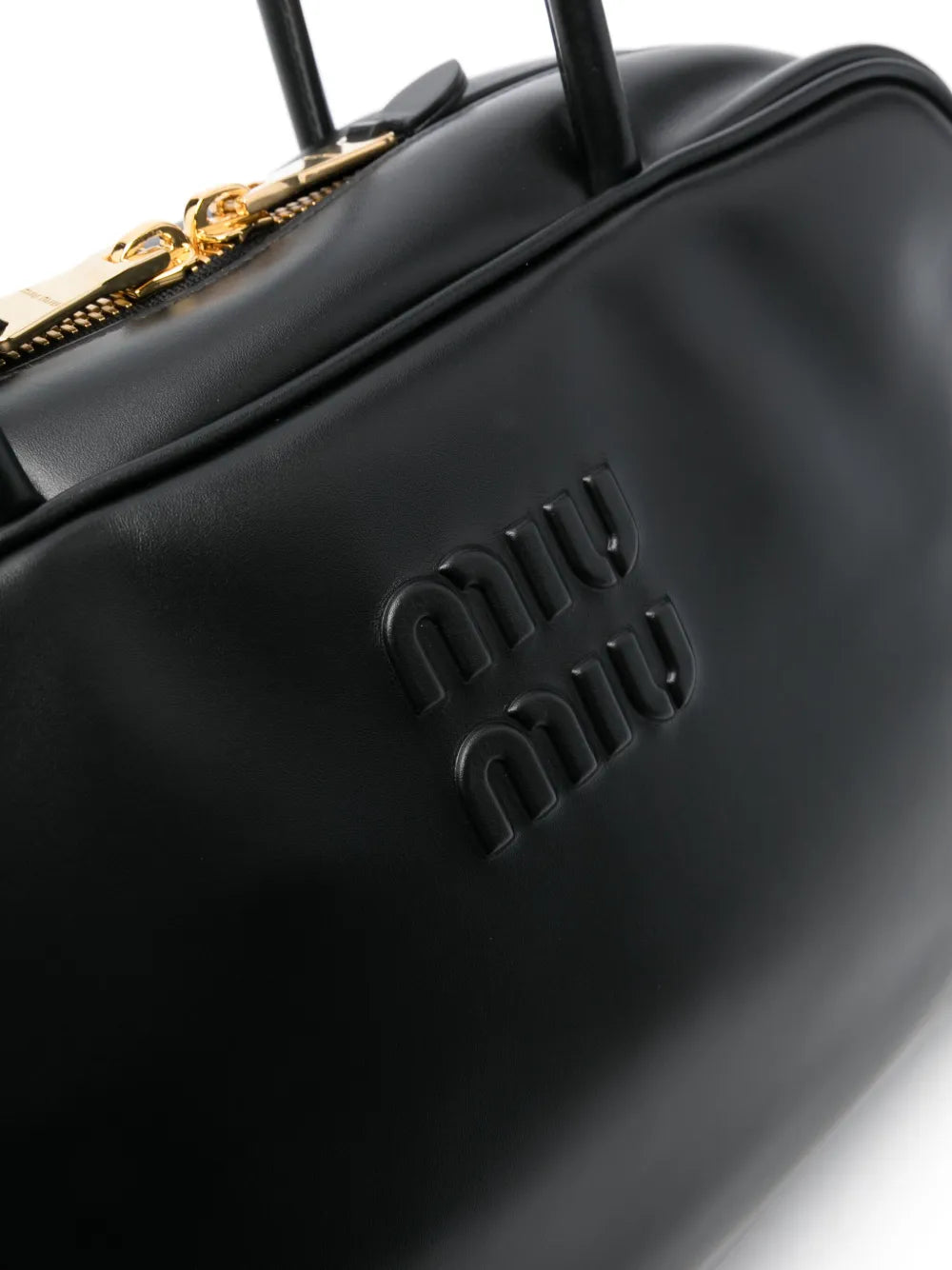 Miu Miu Logo Embossed Leather Shoulder Bag — Same as shown — Size One Size — Top View