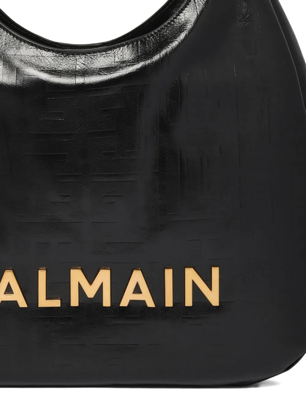 Balmain 1945 Crinkled Leather Shoulder Bag — Same as shown — Size One Size — Top View