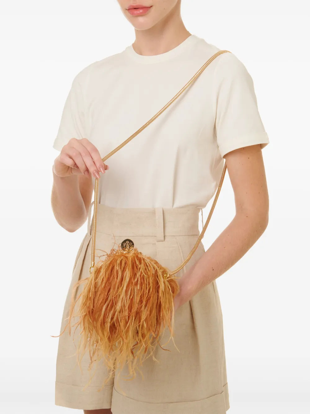 Isla Lily Feathered Shoulder Bag — Same as shown — Size One Size — Side View
