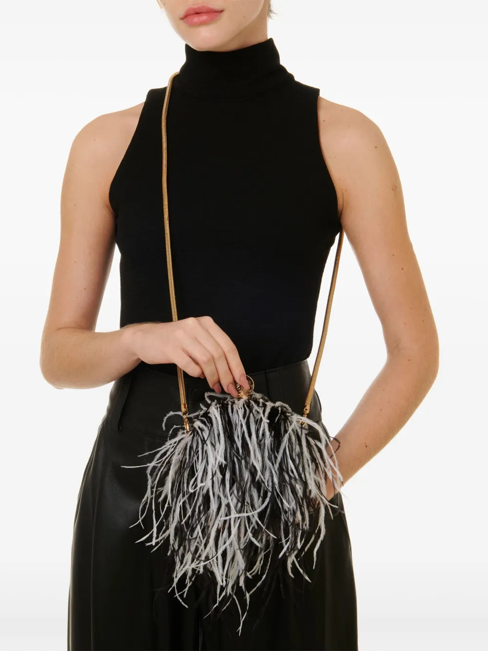 Isla Lily Feathered Shoulder Bag — Same as shown — Size One Size — Side View