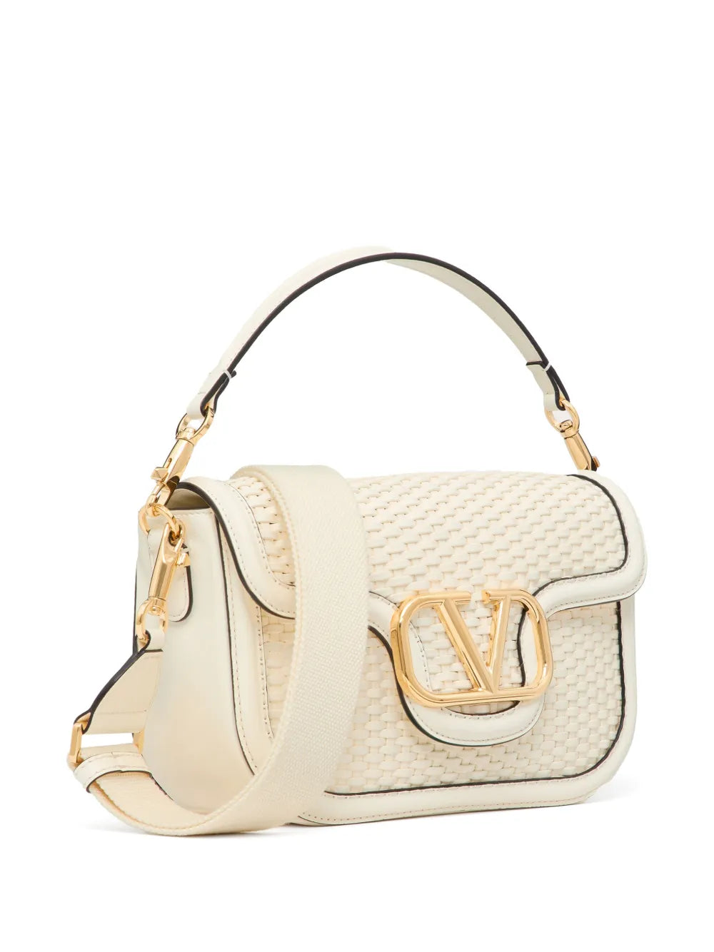 Valentino Garavani Alltime Woven Leather Shoulder Bag — Same as shown — Size One Size — Top View