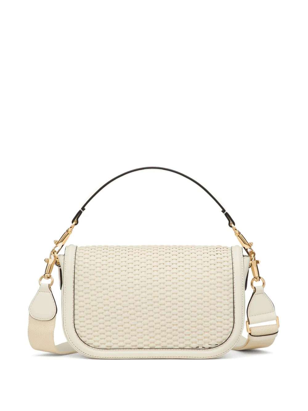 Valentino Garavani Alltime Woven Leather Shoulder Bag — Same as shown — Size One Size — Back View