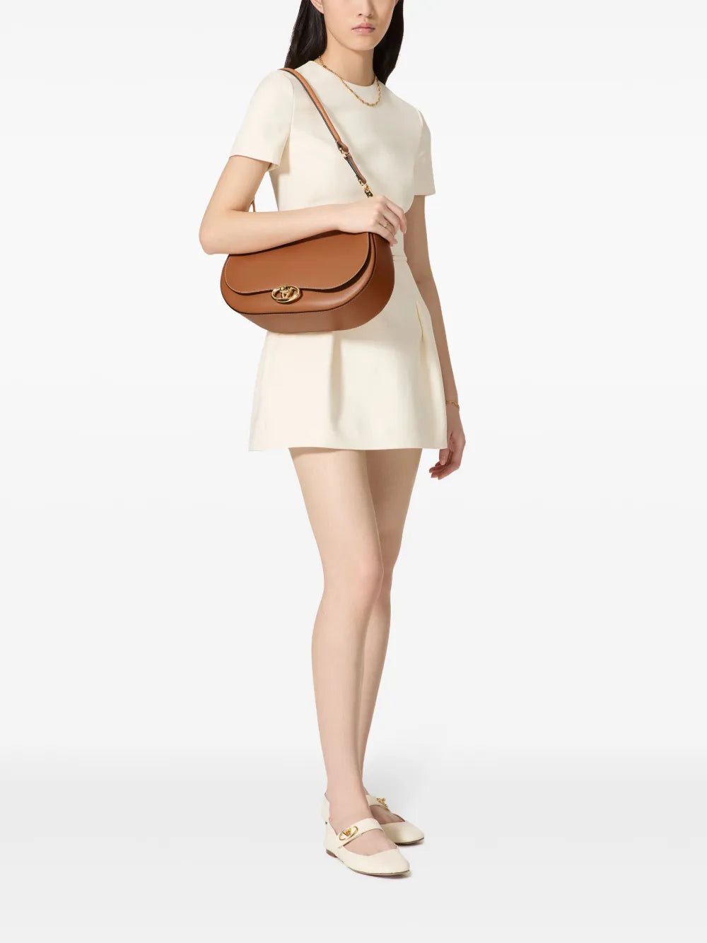 Valentino Garavani Medium Ohval Leather Shoulder Bag — Same as shown — Size One Size — Side View