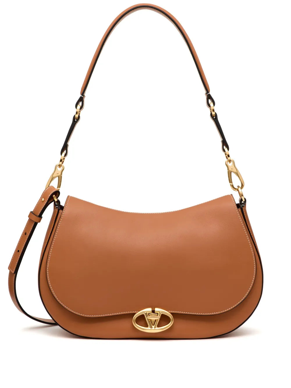 Valentino Garavani Medium Ohval Leather Shoulder Bag — Same as shown — Size One Size — Front View