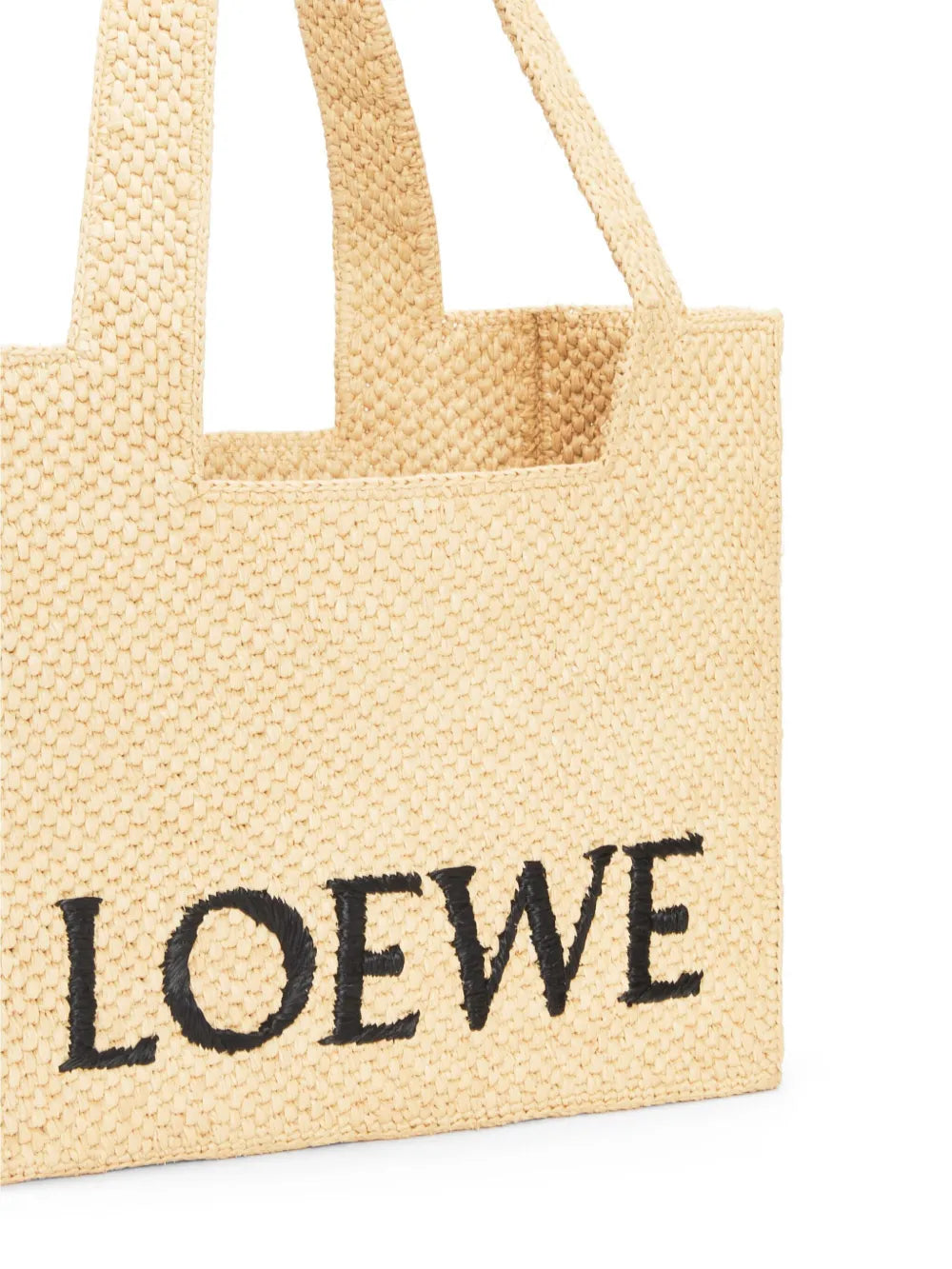 Loewe Medium Loewe Font Tote In Raffia — Same as shown — Size One Size — Detail View