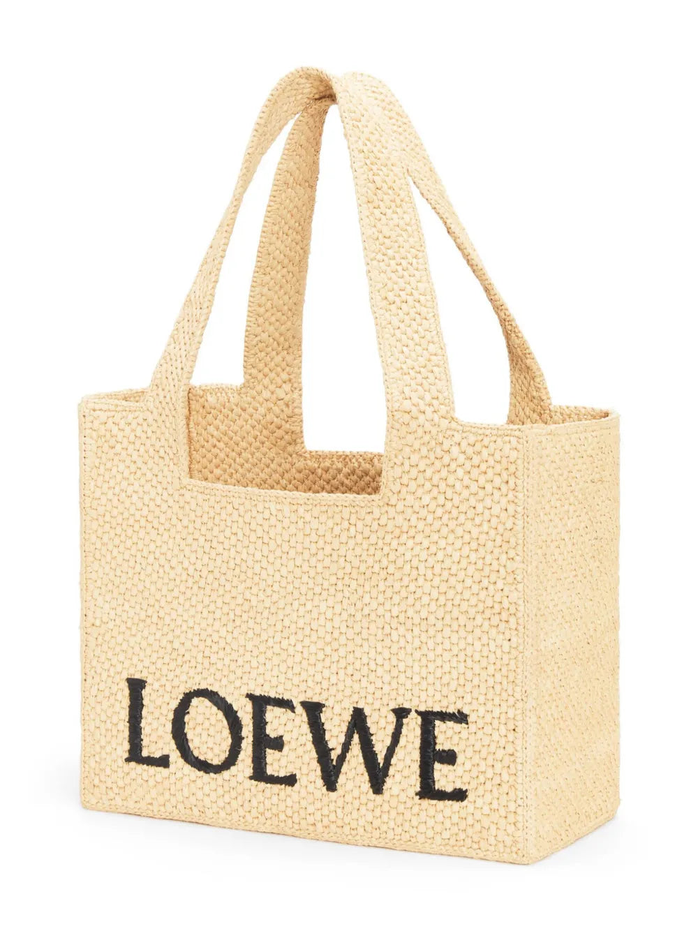 Loewe Medium Loewe Font Tote In Raffia — Same as shown — Size One Size — Top View