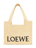 Loewe Medium Loewe Font Tote In Raffia — Same as shown — Size One Size — Front View