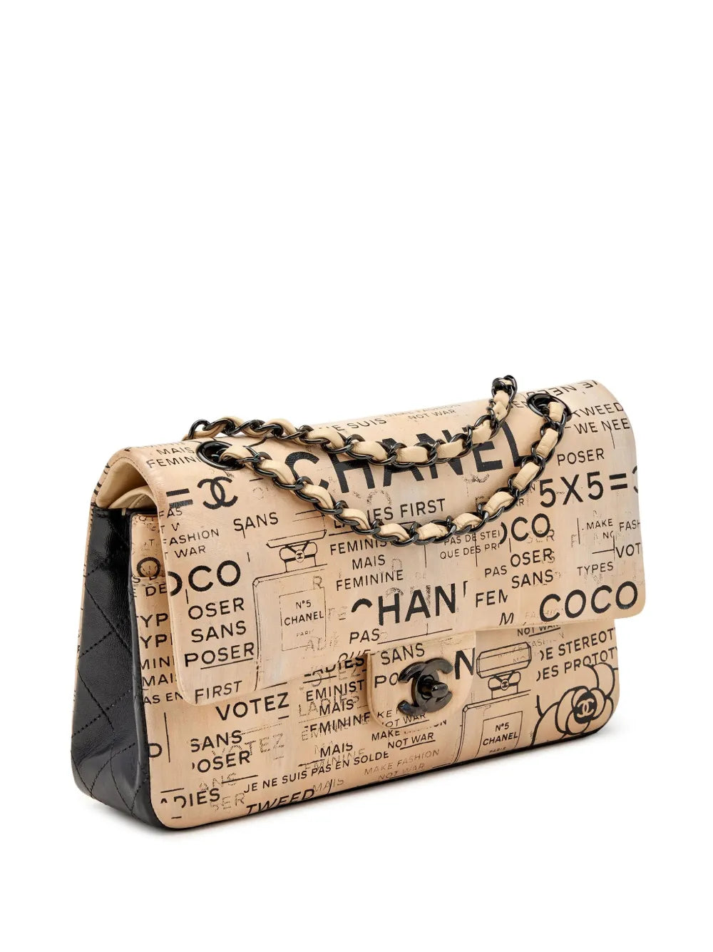 Chanel Pre Owned 2016 Newspaper Double Flap Shoulder Bag — Same as shown — Size One Size — Back View