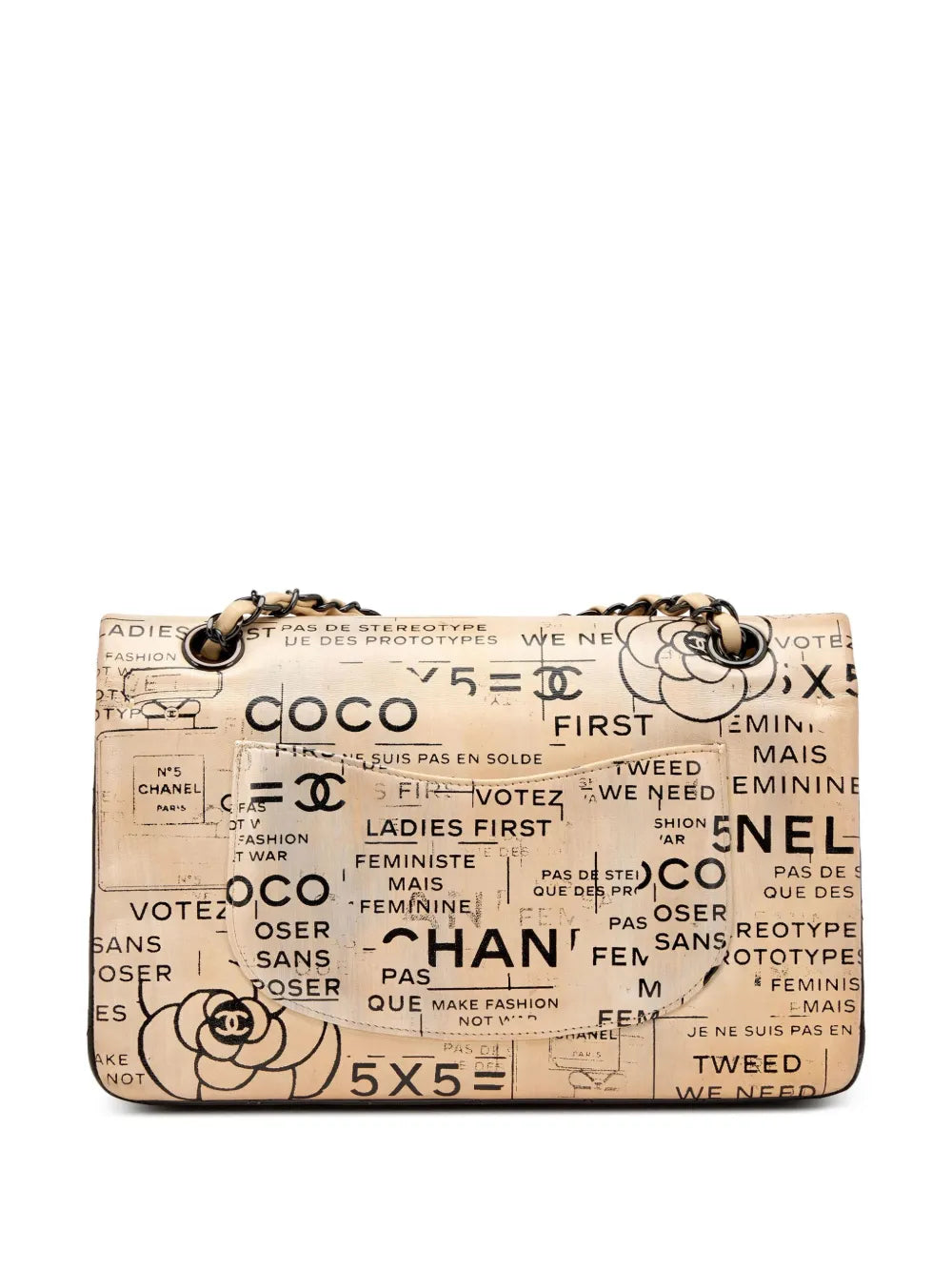 Chanel Pre Owned 2016 Newspaper Double Flap Shoulder Bag — Same as shown — Size One Size — Side View