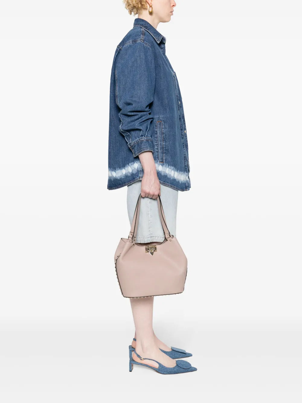 Valentino Garavani Rockstud Leather Shoulder Bag — Same as shown — Size One Size — Side View