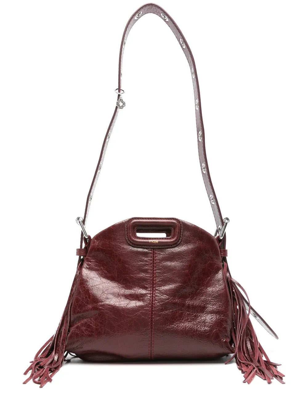 Maje Mini Miss M Leather Shoulder Bag — Same as shown — Size One Size — Front View