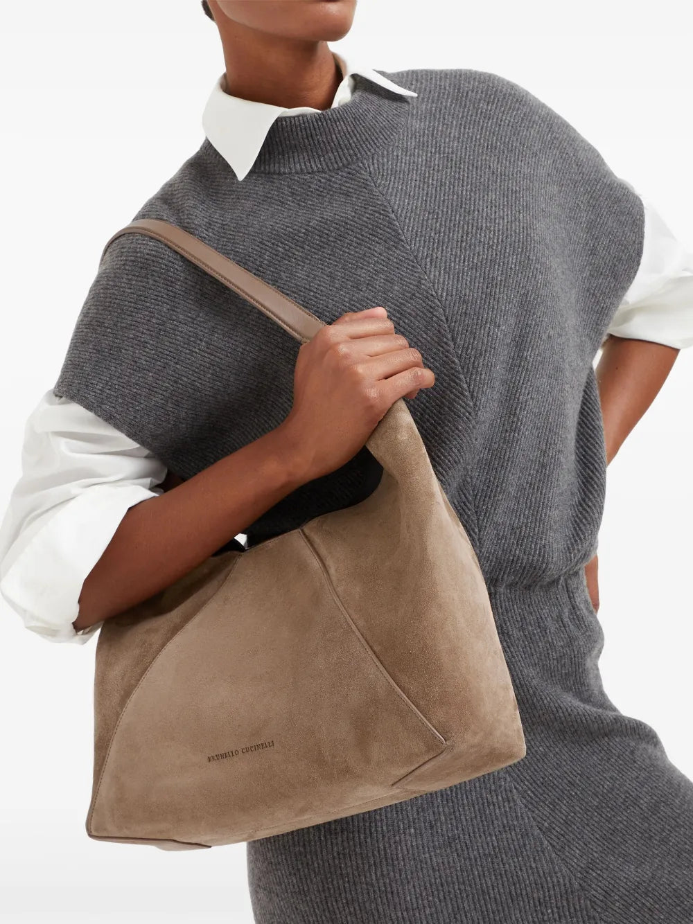 Brunello Cucinelli Bc Duo Suede Tote Bag — Same as shown — Size One Size — Side View