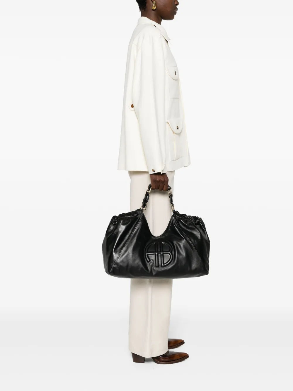 Anine Bing Medium Kate Leather Tote Bag — Same as shown — Size One Size — Side View