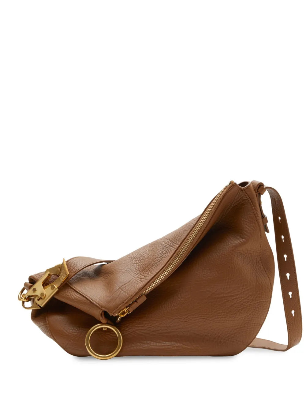 Burberry Medium Knight Leather Shoulder Bag — Same as shown — Size One Size — Front View
