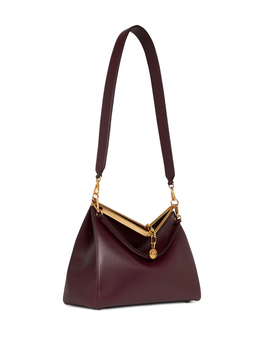 Etro Large Vela Leather Shoulder Bag — Same as shown — Size One Size — Top View