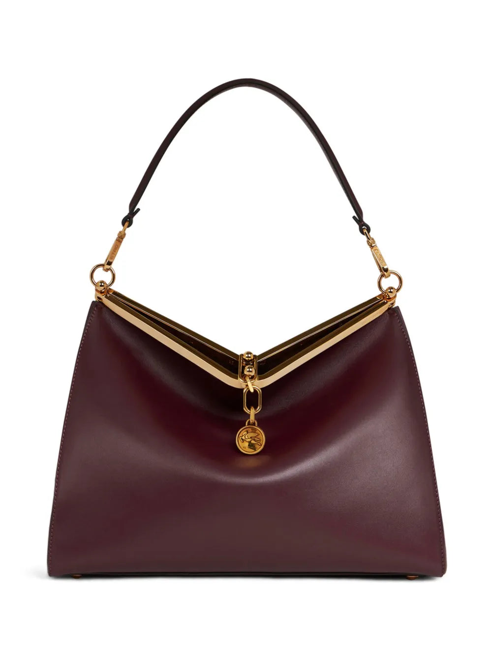 Etro Large Vela Leather Shoulder Bag — Same as shown — Size One Size — Front View