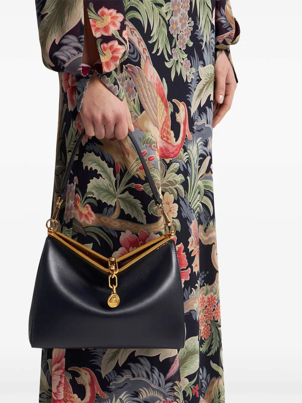 Etro Medium Vela Leather Shoulder Bag — Same as shown — Size One Size — Side View