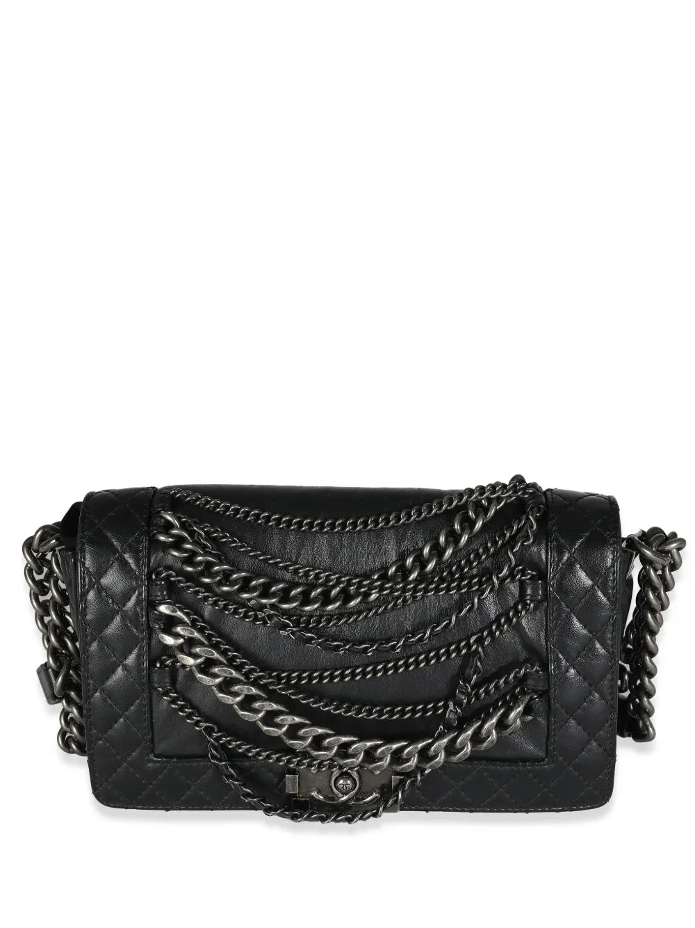 Chanel Pre Owned 2013 2014 Medium Enchained Boy Shoulder Bag — Same as shown — Size One Size — Front View
