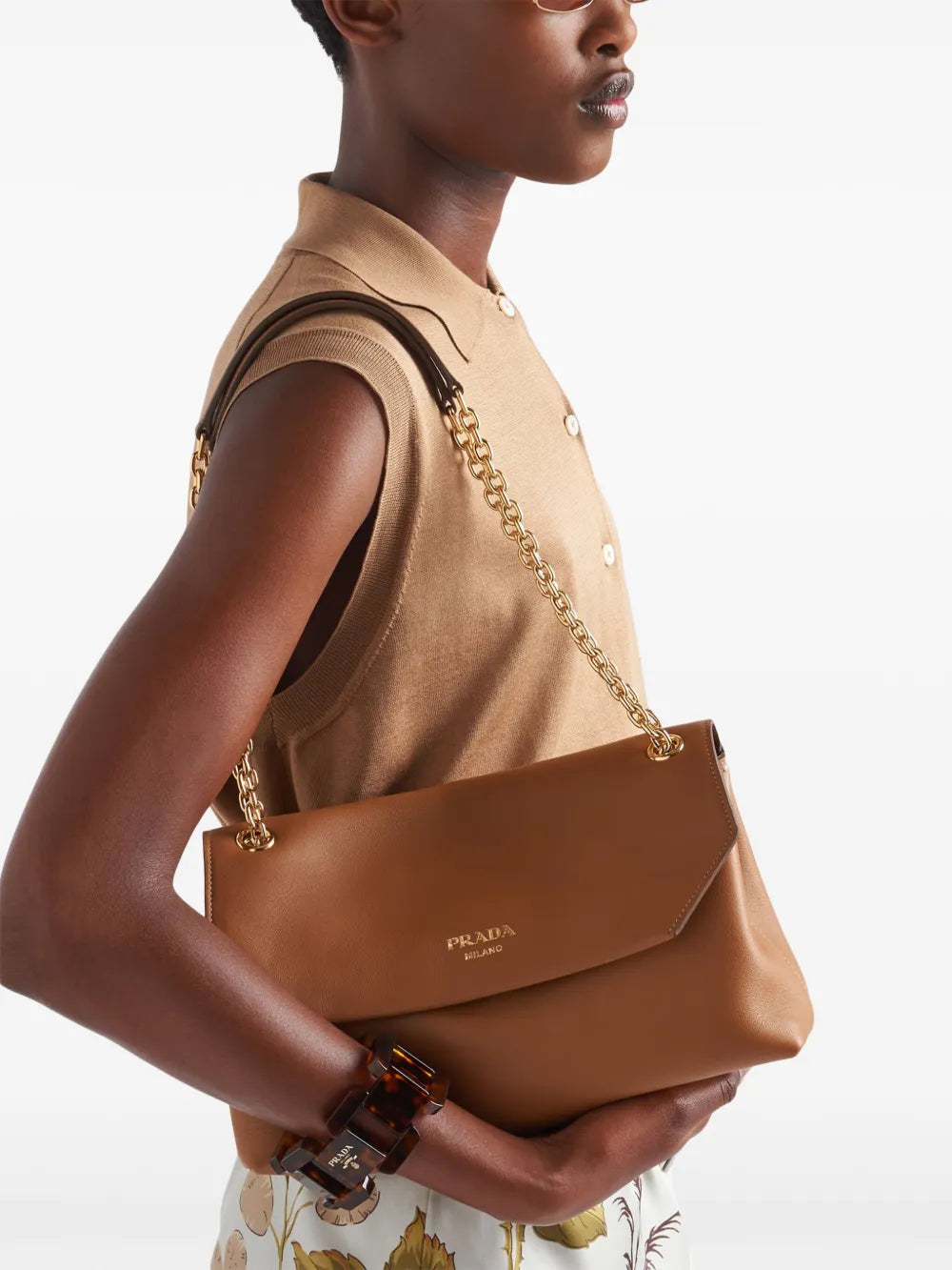 Prada Medium Doux Shoulder Bag — Same as shown — Size One Size — Back View