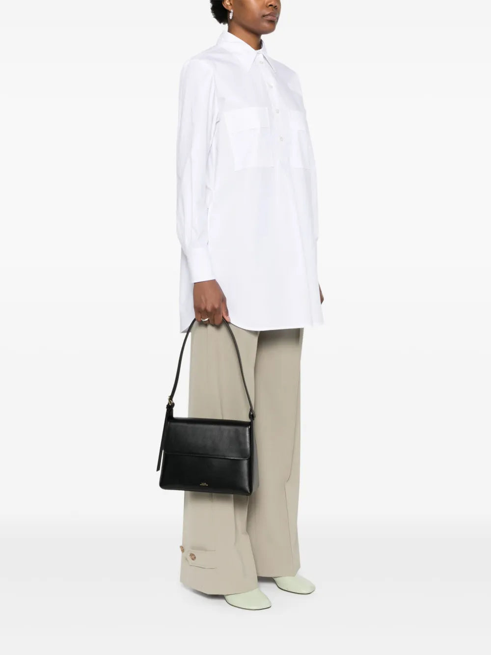 Apc Virginie Leather Shoulder Bag — Same as shown — Size One Size — Side View