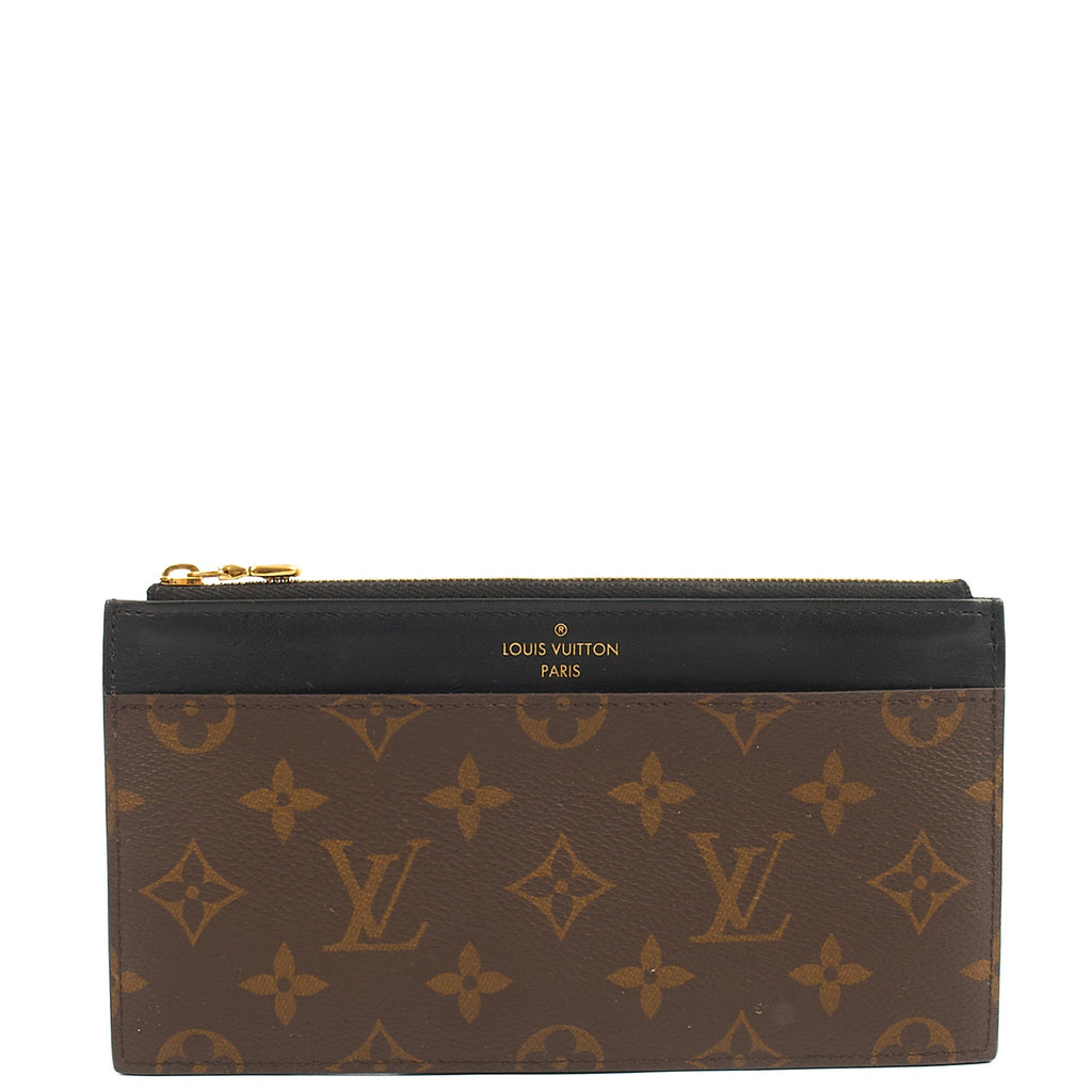 Louis Vuitton Wallet Slim Purse in Monogram, Leather — Front View