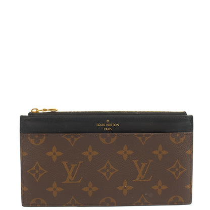 Louis Vuitton Wallet Slim Purse in Monogram, Leather — Front View