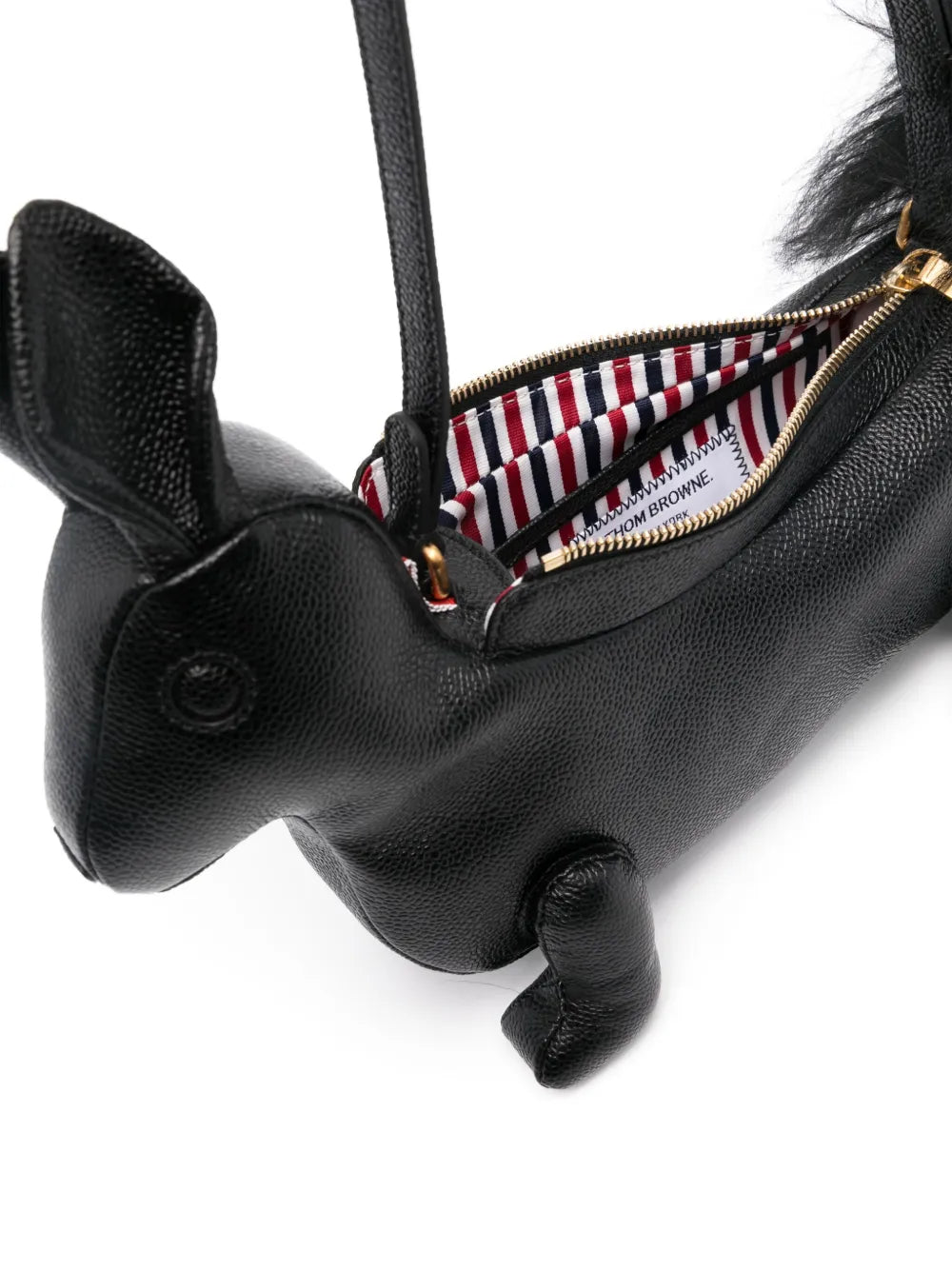 Thom Browne Squirrel Motif Leather Shoulder Bag — Same as shown — Size One Size — Detail View
