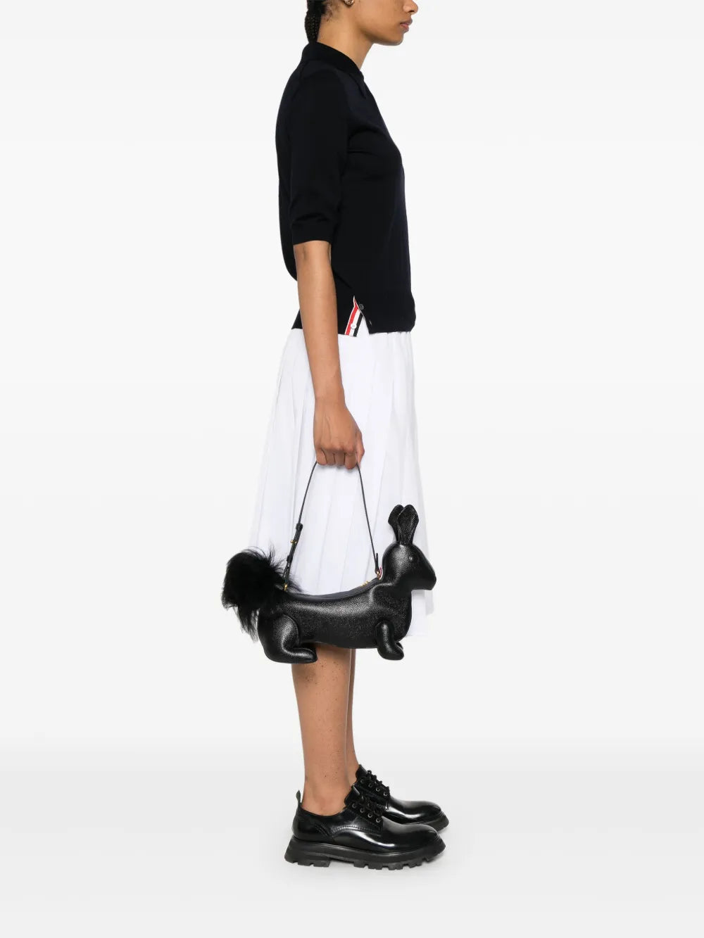 Thom Browne Squirrel Motif Leather Shoulder Bag — Same as shown — Size One Size — Side View