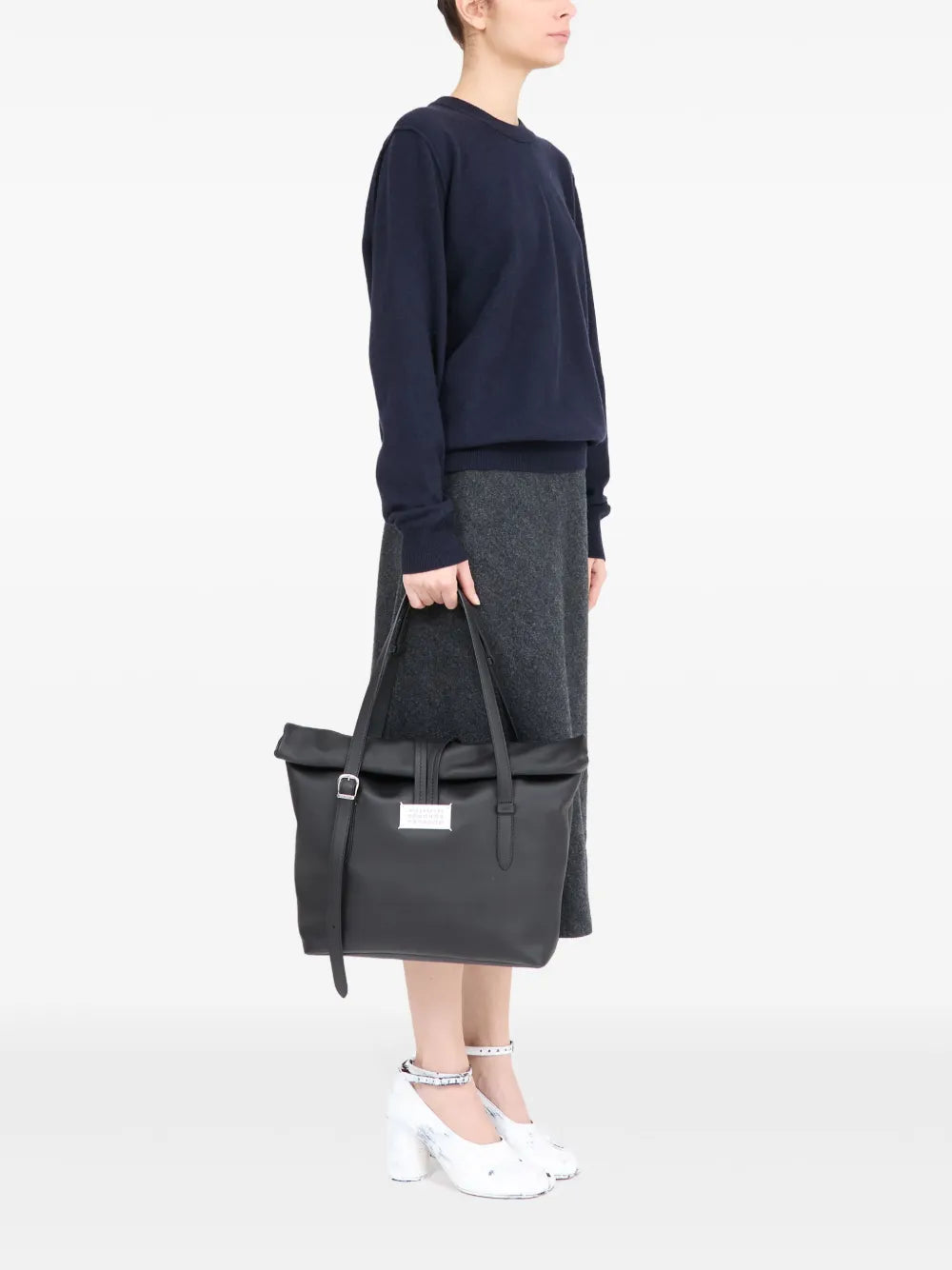 Maison Margiela Medium Paper Leather Shoulder Bag — Same as shown — Size One Size — Back View