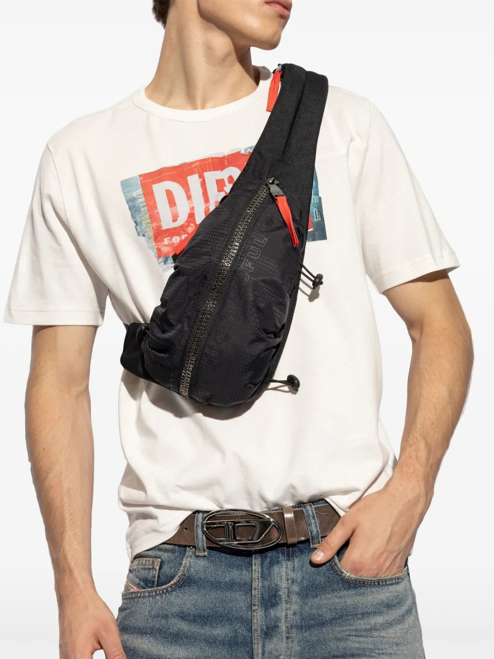 Diesel Zip D Ripstop Shoulder Bag — Same as shown — Size One Size — Back View