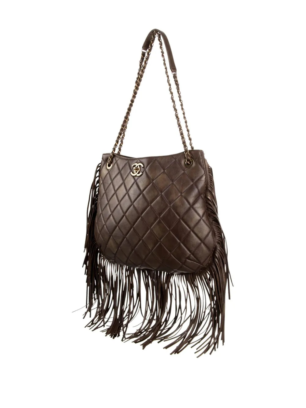 Chanel Pre Owned 2014 Paris Dallas Metiers Dart Fringed Shoulder Bag — Same as shown — Size One Size — Back View