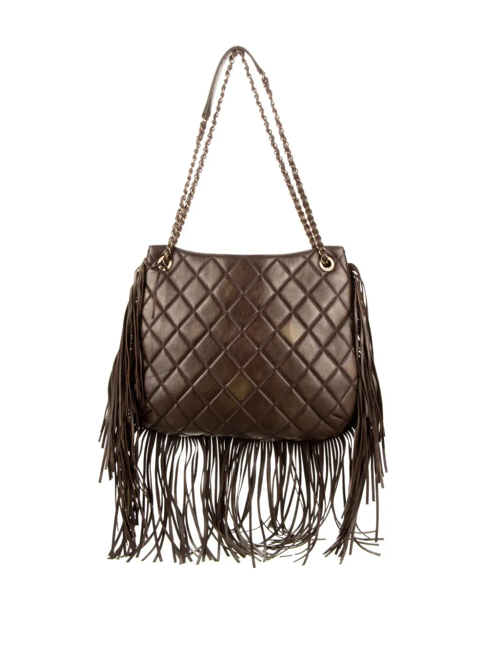 Chanel Pre Owned 2014 Paris Dallas Metiers Dart Fringed Shoulder Bag — Same as shown — Size One Size — Side View