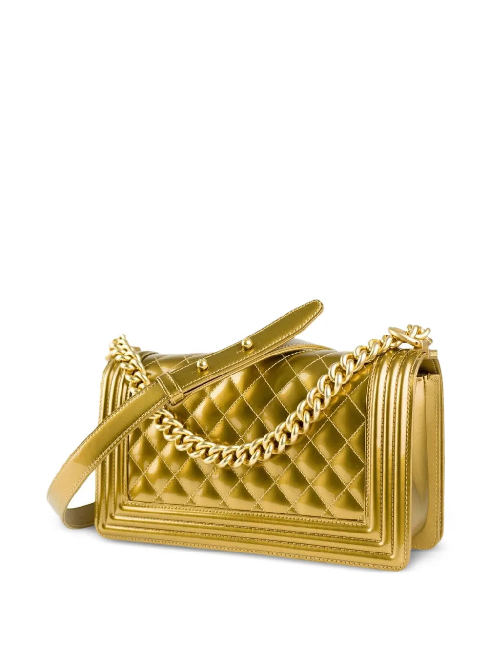 Chanel Pre Owned 2017 Medium Boy Metallic Shoulder Bag — Same as shown — Size One Size — Back View